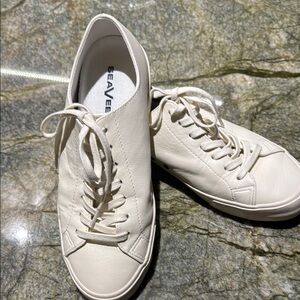 SeaVees Cream Leather “Wilder” Sneakers